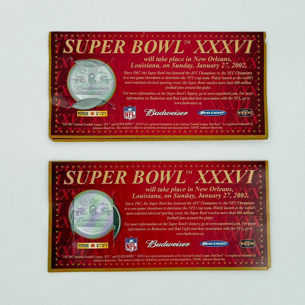 2002 Budweiser Super Bowl Medallion Lot Colts Broncos Royal Canadian Mint NFL